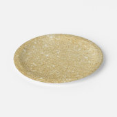 Faux Gold Glitter Chic Papier Borden Papieren Bordje (Gekanteld)