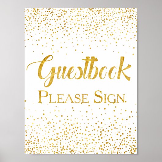 Faux Gold Glitter Confetti Weddenschap Poster (Voorkant)