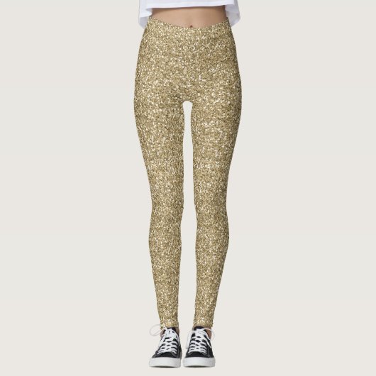 Faux Gold Glitter Design Leggings (Voorkant)