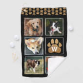 Faux Gold Glitter Dog Pet Photo Collage Golfhanddoek (Insitu)