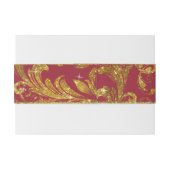 Faux Gold Glitter Elegant Scroll Classy Wedding Uitnodigingen Wikkel (Achterkant Voorbeeld)