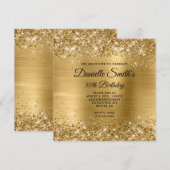Faux Gold Glitter en Folie 50e verjaardag Kaart (Voorkant / Achterkant)