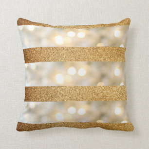 Faux Gold glitter en wit Kussen