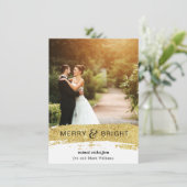 Faux Gold Glitter Feestdagenkaart (Staand voorkant)