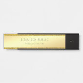 Faux Gold Glitter Glamor Sjabloon Moderne Elegant Deurbordje (Voorkant)