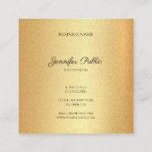 Faux Gold Glitter Hand Script Tekst Kalligrafie To Vierkante Visitekaartje (Achterkant)