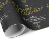 Faux Gold Glitter Hanukkah Cadeaupapier (Rol Hoek)