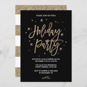 Faux Gold Glitter Holiday Kaart