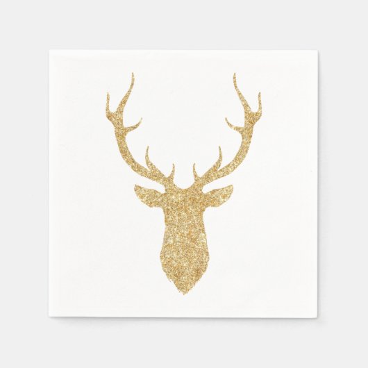 Faux Gold Glitter-kerstreces Servetten (Voorkant)