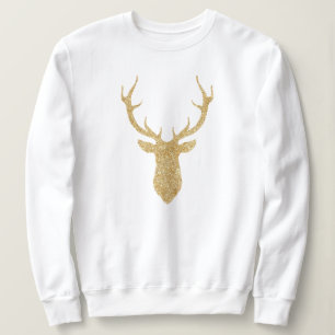 Faux Gold Glitter-kerstreces Trui
