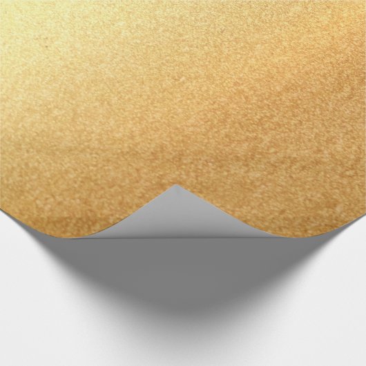 Faux Gold Glitter Modern Elegant Gouden Glanzend Cadeaupapier (Hoek)