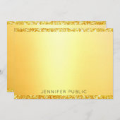 Faux Gold Glitter Modern Monogram Sjabloon Elegant (Voorkant / Achterkant)