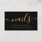 Faux Gold Glitter Nail-technicus Beauty Visitekaartje (Voorkant)