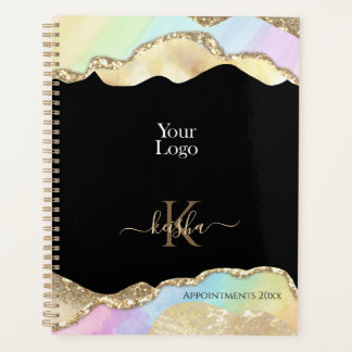 Faux Gold Glitter & Pastel Waves Appointbook Planner