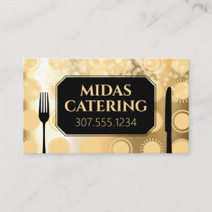 Faux gold glitter personal chef catering culinaire visitekaartje