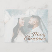 Faux Gold Glitter Photo Merry kerst Briefkaart (Voorkant)