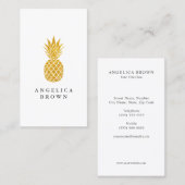 Faux Gold Glitter Pineappel Visitekaartje (Voorkant / Achterkant)