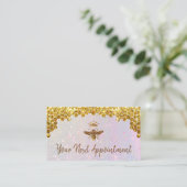 faux gold glitter Queen Bee Visitekaartje (Staand voorkant)