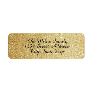 Faux Gold Glitter - Retouradreslabels Etiket