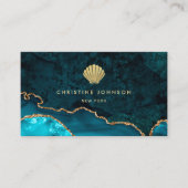 Faux Gold Glitter Seashell Design Visitekaartje (Voorkant)
