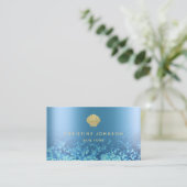 faux gold glitter seashell logo visitekaartje (Staand voorkant)