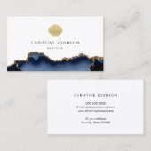 Faux Gold Glitter Seashell logo Visitekaartje (Voorkant / Achterkant)