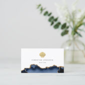 Faux Gold Glitter Seashell logo Visitekaartje (Staand voorkant)