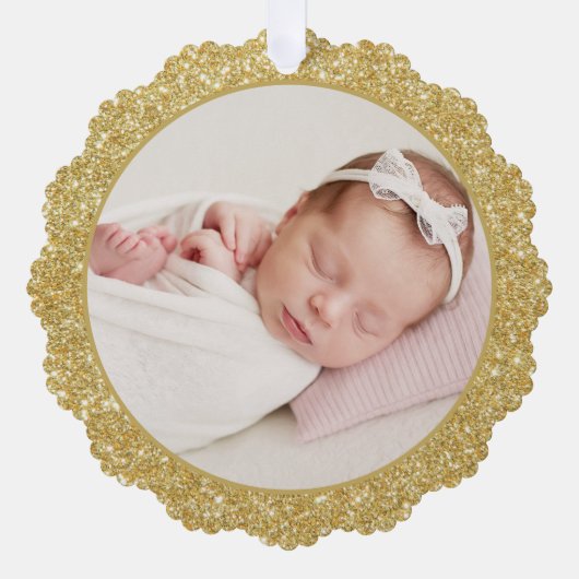 Faux Gold Glitter-serie - Kerstmis Ornament Kaart (Voorkant)