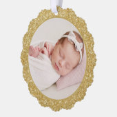 Faux Gold Glitter-serie - Kerstmis Ornament Kaart (Links)