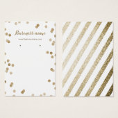 Faux Gold Glitter-Stippen Achtergrond Kaarten Visitekaartjes (Voorkant /achterkant)
