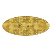 Faux Gold glitter strepen op Gold Foil Naambadge (Voorkant)