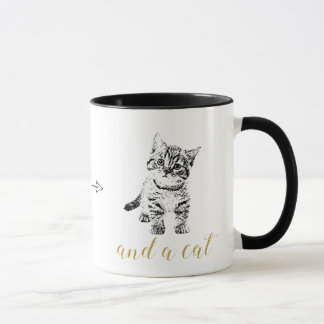Faux Gold glitter text zwarte kat Mok