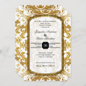 Faux Gold Glitter Ticket Couples Shower Kaart (Voorkant / Achterkant)