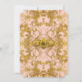 Faux Gold Glitter Ticket Couples Shower Kaart (Achterkant)