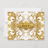 Faux Gold Glitter Ticket  RSVP-respons RSVP Kaartje (Achterkant)