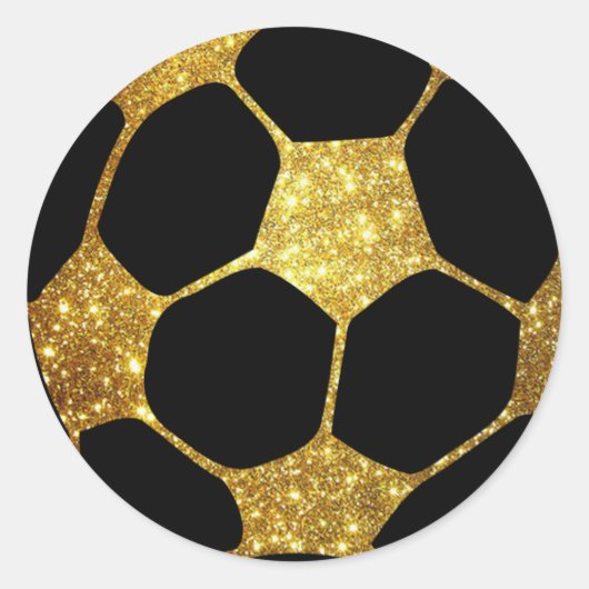 Faux Gold Glitter Voetbal Sticker (Voorkant)
