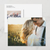 Faux Gold Glitter Wedding Hartelijk dank Briefkaar Briefkaart (Voorkant / Achterkant)
