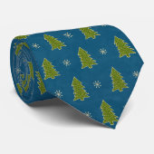 Faux Gold Green Blue-kerstbomen Stropdas (Opgerold)