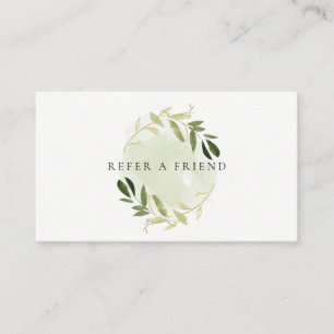 FAUX GOLD GREEN FOLIAGE WATERVERF VERWIJDERT EEN V VISITEKAARTJE