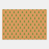 Faux Gold Green Red Blue-kerstbomen Inpakpapier Vel (Voorkant 2)