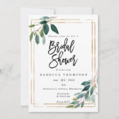 Faux Gold & Greenery Boho Modern vrijgezellenfeest Kaart (Voorkant)