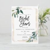 Faux Gold & Greenery Boho Modern vrijgezellenfeest Kaart (Staand voorkant)