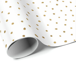 Faux Gold Hand Drawn Polka Dots Cadeaupapier