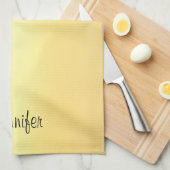 Faux Gold Handwrite Name Sjabloon Modern Theedoek (Quarter Fold)