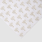 Faux Gold Hanukkah Menorah Pattern White Holiday Tissuepapier (Detail)