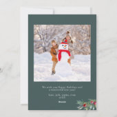 Faux Gold Happy Holidays Carte photo de vacances (Dos)