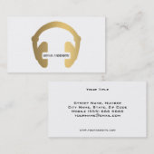 Faux Gold Headphone DJ Visitekaartje (Voorkant / Achterkant)