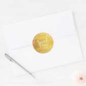 Faux Gold Heart Handschrift gesigneerd exemplaar Ronde Sticker (Envelop)