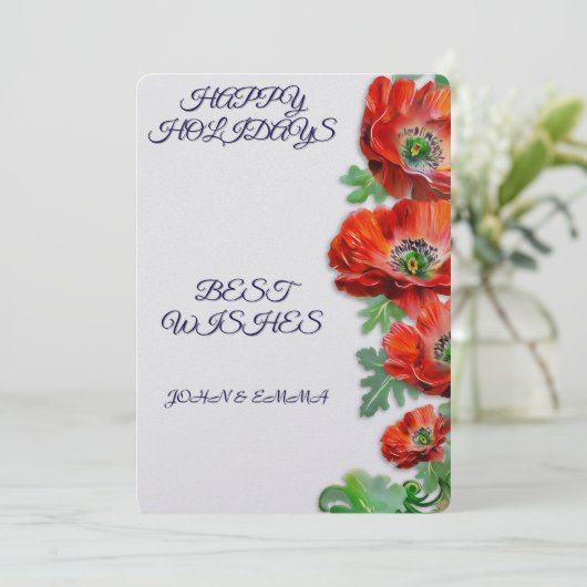 Faux Gold Holiday Print Kaart (Staand voorkant)