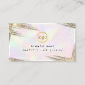 Faux Gold Holographic Professionele Logo Luxe Visitekaartje (Voorkant)